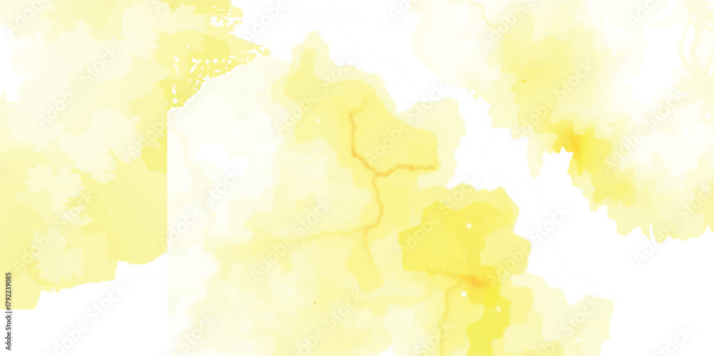 Obraz premium Vibrant yellow watercolor splashes create a dynamic and energetic abstract background, offering a bright and cheerful texture for various creative design projects and artistic compositions