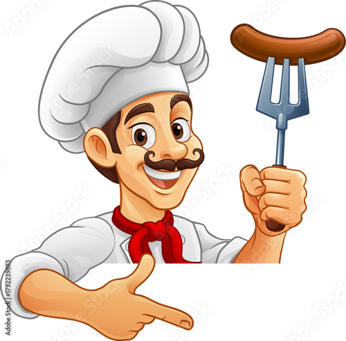 A chef or cook cartoon masc...