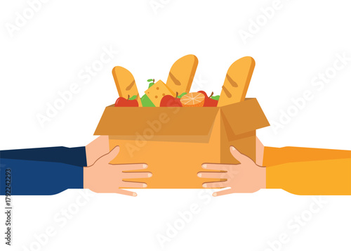 Food fundraising for those in need. Stock Illustration