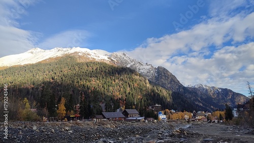 Wallpaper Mural winter landscape with mountains Torontodigital.ca