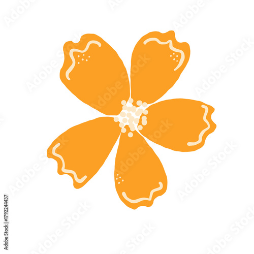Autumn flower isolated on white background. Vector illustration for home decor and design, greeting card, banner, poster, label.