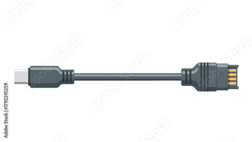 A dark gray cable connects a USBC connector to a multipin connector