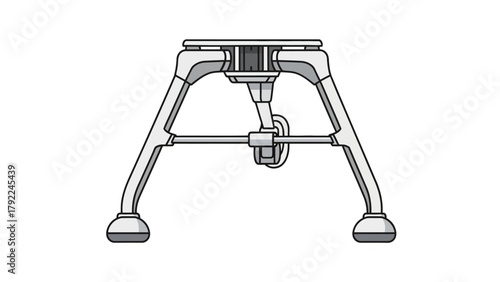 A detailed line drawing of a tripod stand