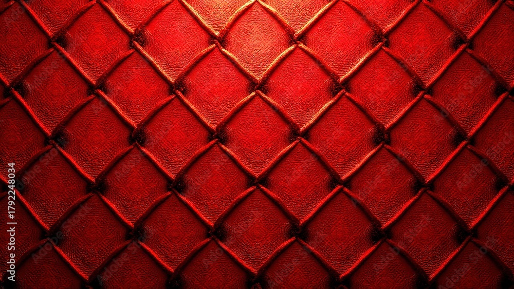 Obraz premium Elegant Red Leather Texture with Diamond Patterns for Background Use