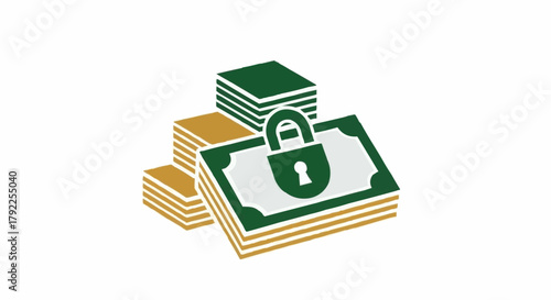 Secure Financial Savings and Investment Protection Concept.