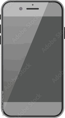 Smartphone Illustration: A modern smartphone depicted with sleek lines, embodying technological innovation. Minimalist design of communication