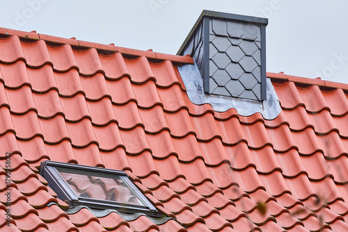 dachziegel; schornstei; dachfenster