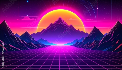 80s Terrain Background and Loop