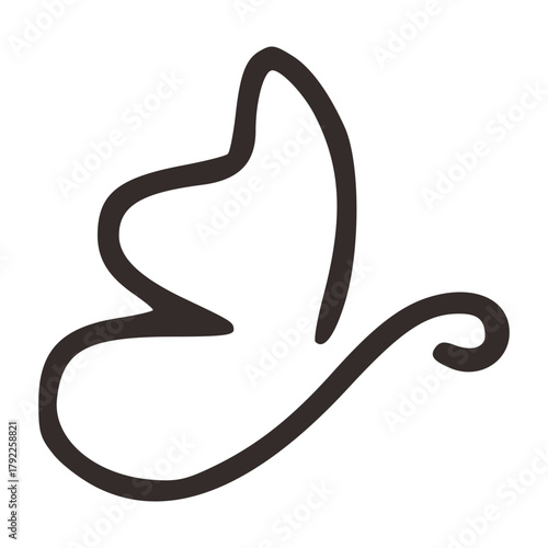 outline handdrawn butterfly