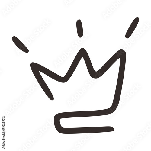 crown handdrawn line art illustration