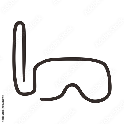diving mask handdrawn line art illustration