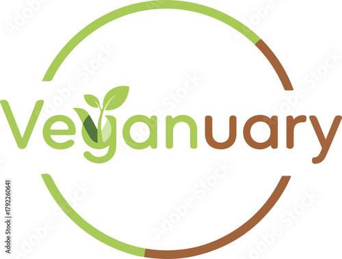 Embrace a vibrant plant-based lifestyle with this inspiring Veganuary logo, perfect for promoting healthy eating and conscious living during the new year.