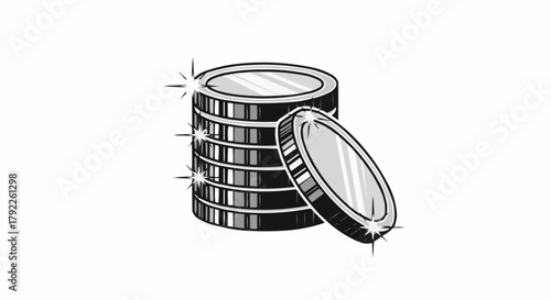 Silver coins stacked together representing wealth and prosperity in finance.