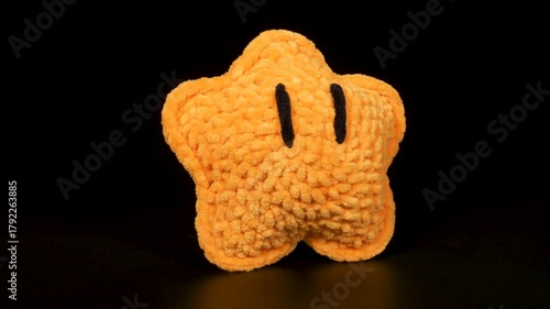 Close-up footage of star figures knitted with threads.