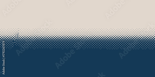 A halftone pattern fading from a light beige color to a dark blue color in a horizontal orientation