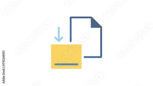 File download icon with an arrow pointing downwards icon