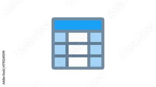 Simple table graphic with header and data rows icon