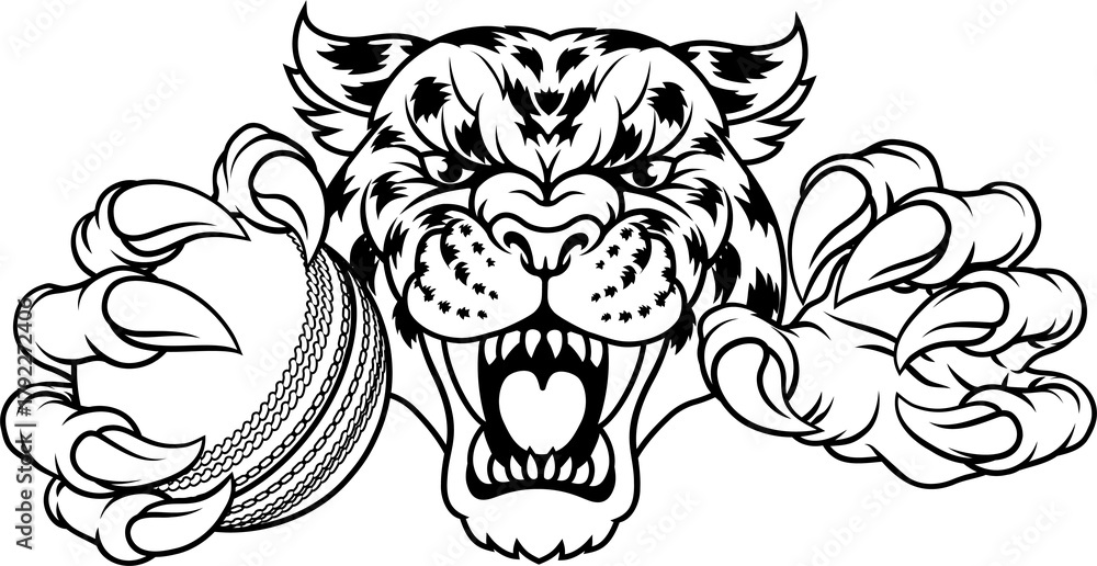 Obraz premium Jaguar Leopard Cheetah Panther Cricket Mascot