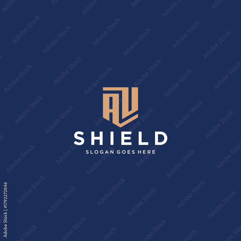 Fototapeta premium AU Shield Logo Design Inspirations