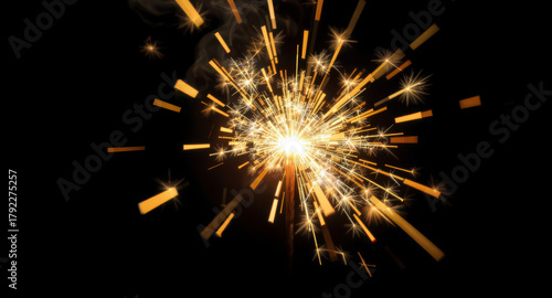 Wallpaper Mural Exploding sparkler illuminates night with dazzling golden fireworks and ethereal smoke trails, capturing festive celebration magic Torontodigital.ca