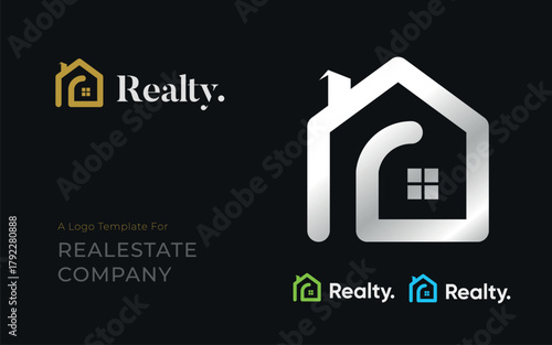 Realty Home Logo — Modern Real Estate and Property Business Identity with Elegant House Icon