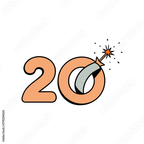 typography 20 with tiny sparkling 