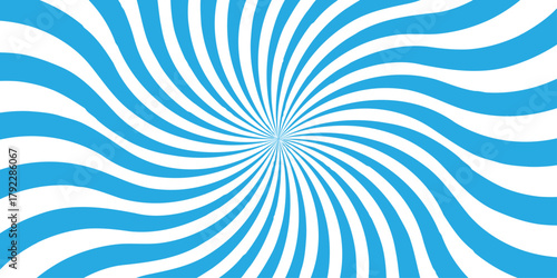 sunburst pattern blue and white background design. Vintage sunrays illustration swirl line. sun beam vector banner design pop art comic burst gradient concept pattern.	