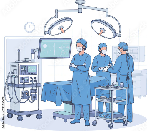 medical team working in operating room