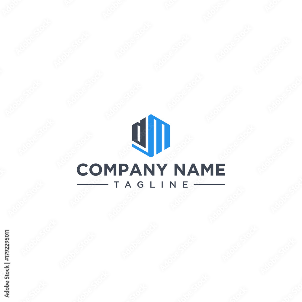 Fototapeta premium DM Hexagon Logo Design Inspirations