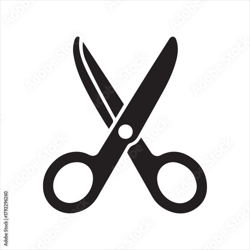 scissors cut stencil icon silhouette vector illustration