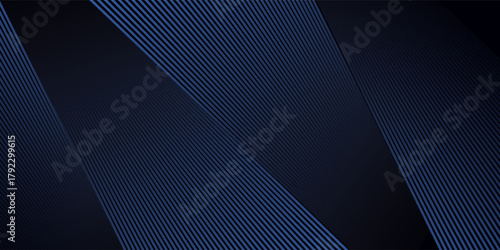 Modern dark blue banner background with geometric diagonal overlay and glowing lines eps 10