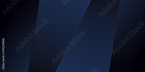 Modern dark blue banner background with geometric diagonal overlay and glowing lines eps 10