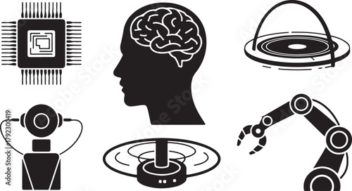 Music man with headphones silhouette illustration of a creative mind with business solution ideas