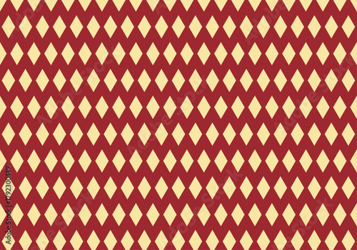 Patrón de rombos en colores burdeos y amarillo claro