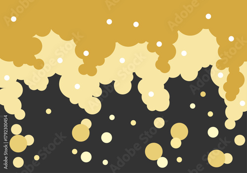 Fondo abstracto con burbujas y espuma en tonos dorados y gris oscuro