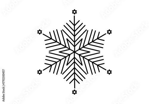 Icono simple de copo de nieve lineal para invierno y navidad