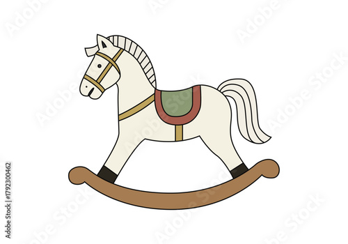 ilustración simple de caballito de madera o balancín para niños