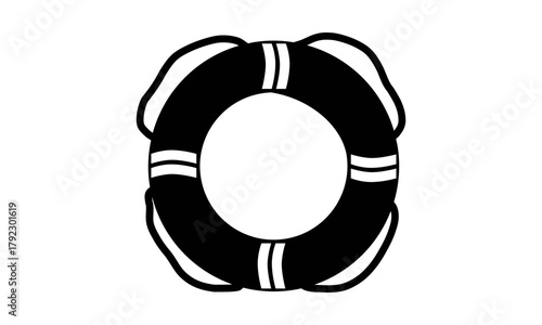 Piktogramm Rettungsring – Symbol für Wasserrettung, Sicherheit und Notfallhilfe (schwarz)