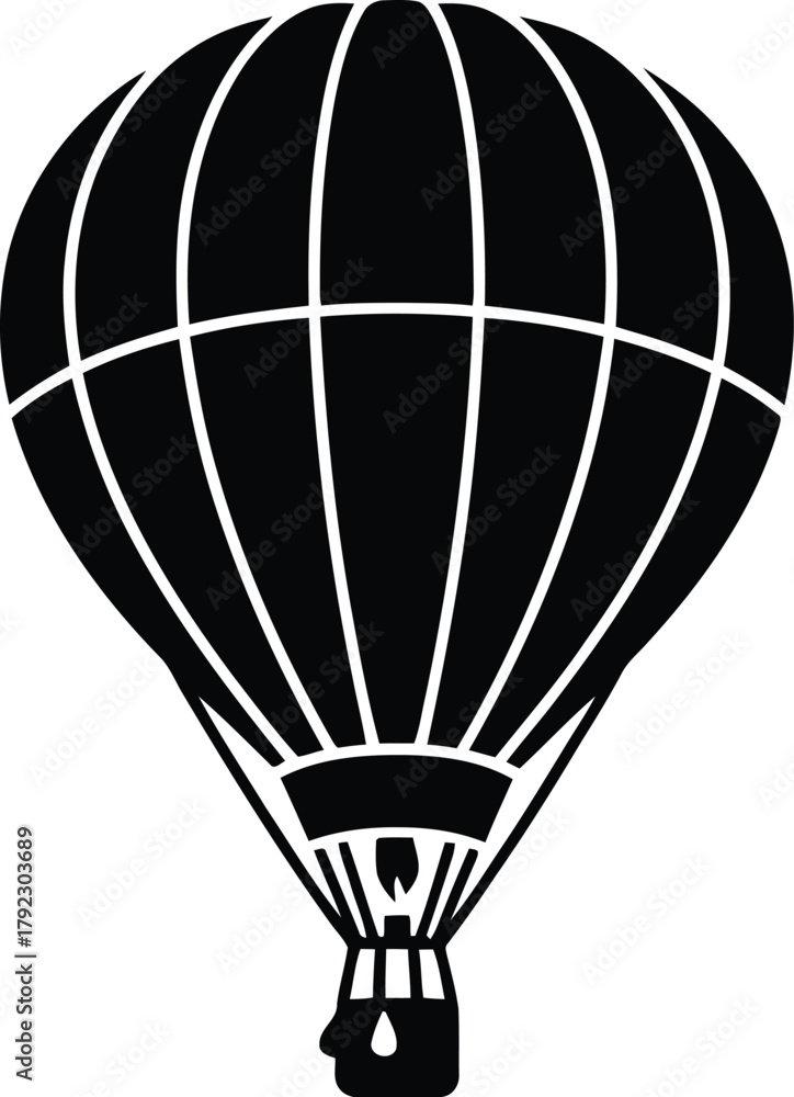 Obraz premium Hot air balloon silhouette ascending into the sky