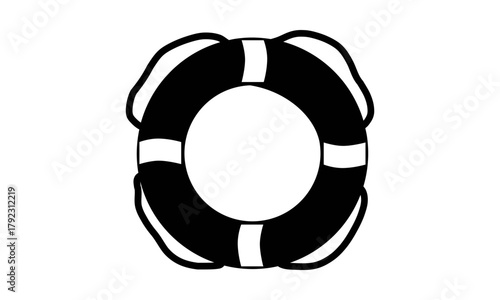 Piktogramm Rettungsring – Symbol für Wasserrettung, Sicherheit und Notfallhilfe (schwarz)