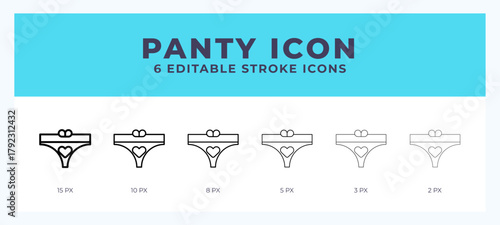 Panties icon in thin line. Bold line. Regular line. Editable stroke.