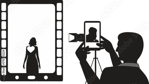 Social Media Content Creator Filming with Smartphone