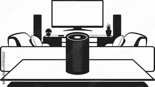 Smart Home AI Assistant in Modern Living Room