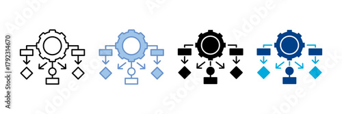  Process Mapping  Icon Set Multiple Style Collection