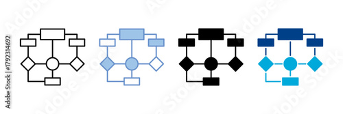 Flowchart   Icon Set Multiple Style Collection