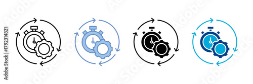 Effciency  Icon Set Multiple Style Collection