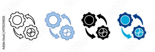 Integration  Icon Set Multiple Style Collection
