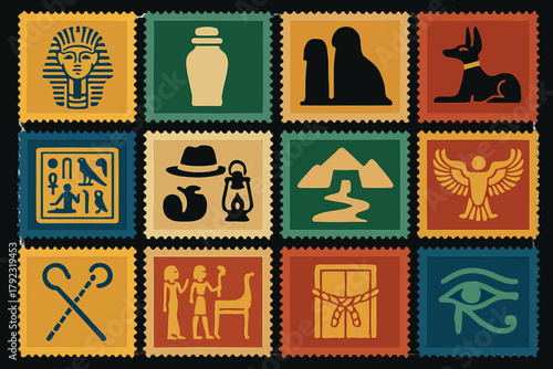 Ancient Egyptian Stamp Set