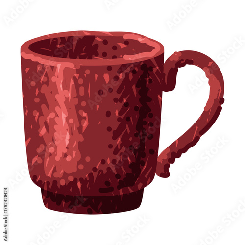 Brown Mug as Pottery and Ceramic Tableware and Crockery Vector Illustration