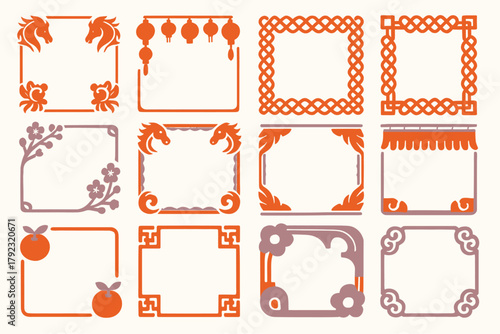 Chinese New Year Themed Decorative Frames for Celebration